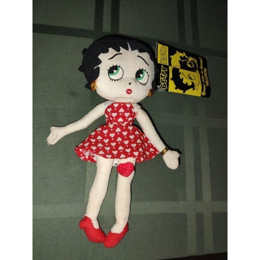 Vtg Kelly Toy Betty Boop Plush Doll 7.5" Red Hearts Betty Valentine Collection